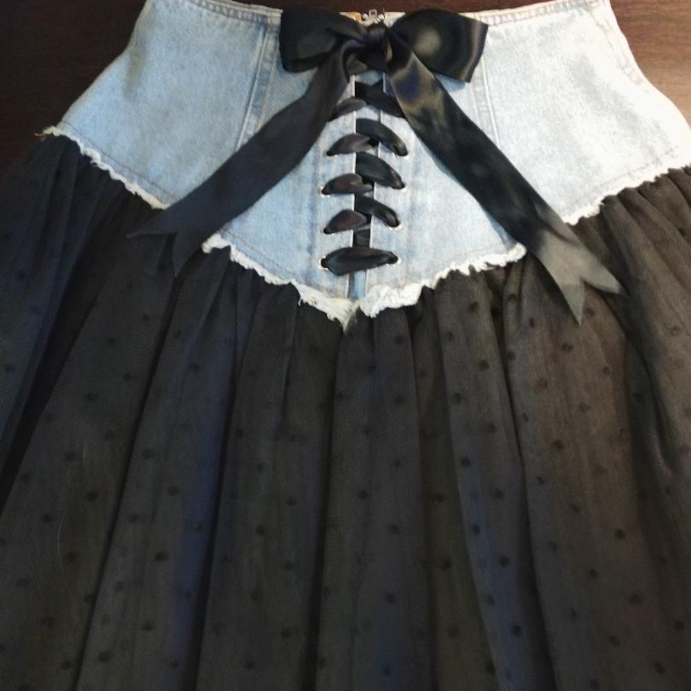 Skirt in Denim/Tulle by ABS